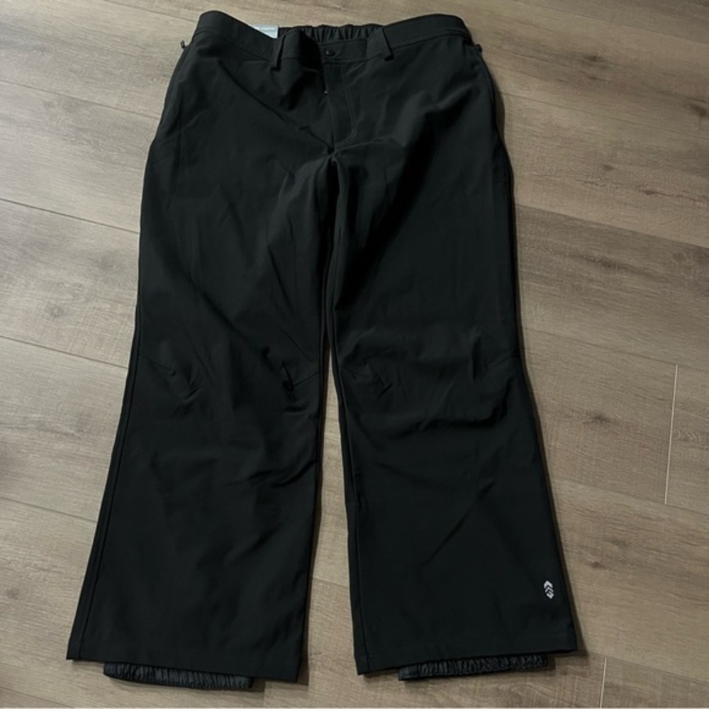 Free Country Men XXL Flex Softshell Brushed Tricot Back‎ Pant Jet Black Skiing